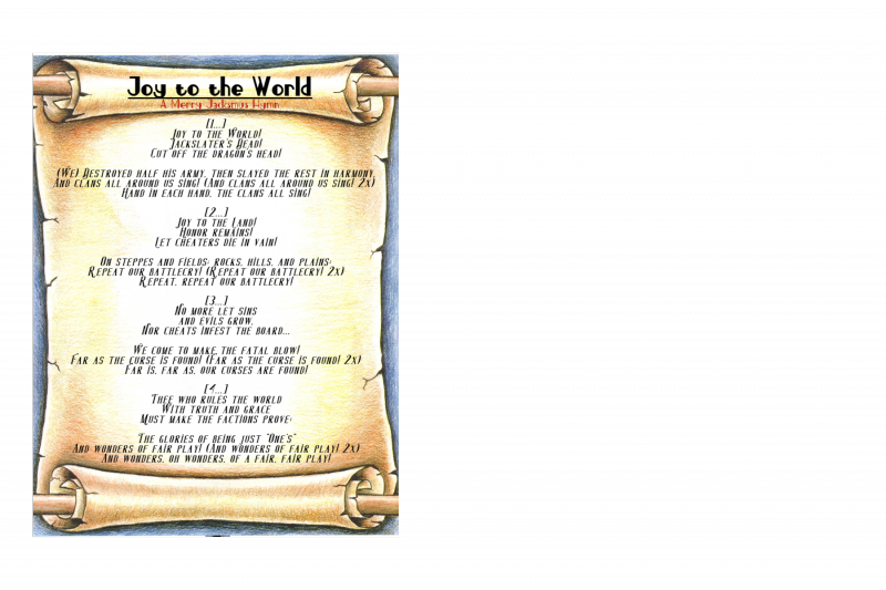 Hymnal Scroll: Jackslatermas, Jacksmas, Jaxmas